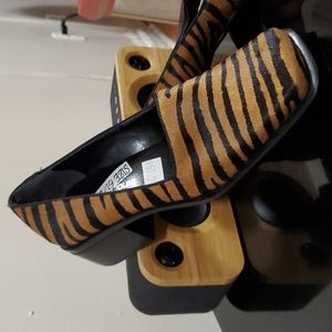 Enzo Angiolini Hair Square Toe Loafers / shoes animal print 6.5 US